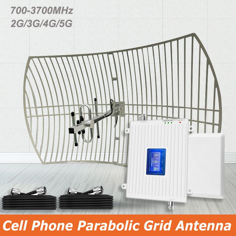 New style network booster 2G 3G 4G 900mhz 1800mhz 2100mhz cell phone signal booster with high power grid antenna